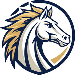 Horse head mascot, Elegant horse logo icons. Royal stallion symbol design. Equine stables sign. Equestrian brand emblems. Vector illustration.	