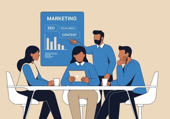 Marketing Team Meeting Strategy and Collaboration.