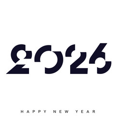 Modern creative Happy New Year 2026 abstract typography logo. Vector