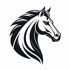 Horse head mascot, Elegant horse logo icons. Royal stallion symbol design. Equine stables sign. Equestrian brand emblems. Vector illustration.	