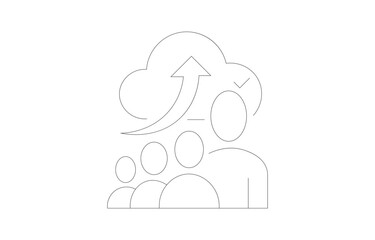 Onboarding Process Line Icon – New Employee Orientation Minimal Vector Illustration