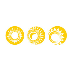 Sun logo and symbol stylized design