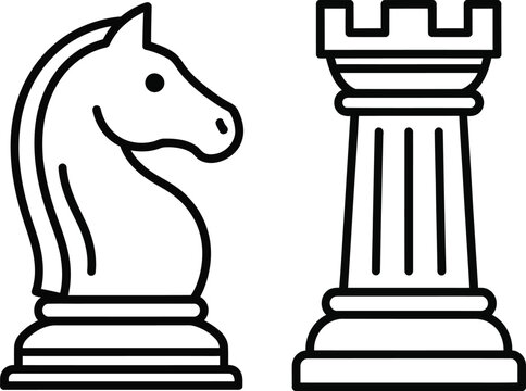 daba hours1.epsChess Pieces Line Icons &ndash; Knight and Rook Vector Illustration