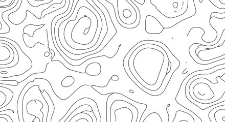 Abstract Topographic Map Illustration with Contour Lines Detailed Terrain Representation for Cartography and Mapping Projects