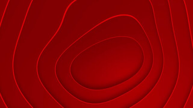 red background abstract wave shape paper cut animation 