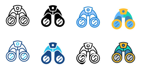 Surveillance icon set multiple style collection 
