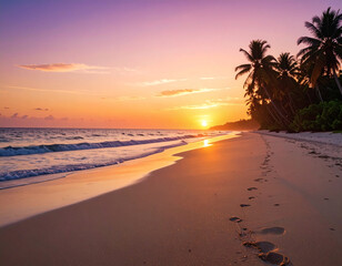 海　ビーチ　夕暮れ