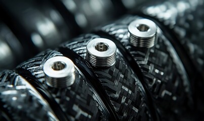 Fototapeta premium Close-up of a car tire thread, emphasizing automobile industry safety, repair services, and product quality. The image captures the importance of vehicle maintenance and tire safety, Generative AI