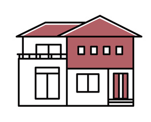 家戸建て住宅の簡略図_単色