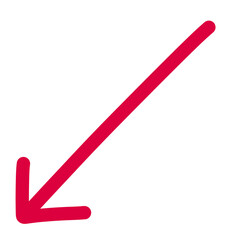 red hand drawn simple arrow