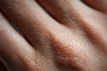 Fototapeta premium A young hand with soft skin but with details beginning to show, such as small folds.