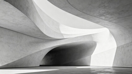 Sculptural Concrete Form with Smooth Curved Lines and Modern Design