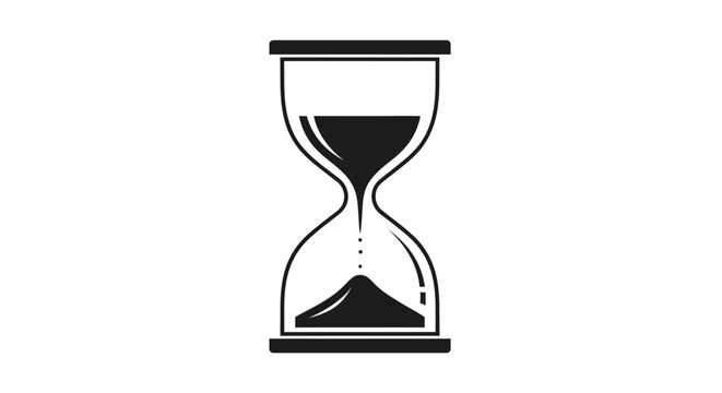 Stylized hourglass illustration on white background depicting the passage of time