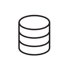 Minimalist Database Icon – Black and White Vector of Stacked Cylindrical Data Storage Symbol