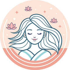 Beauty salon and spa doodle set. Skin care and natural treatment, natural cosmetics concept, time for yourself. Spa with aroma oil, nail file, sleep mask and other care items.