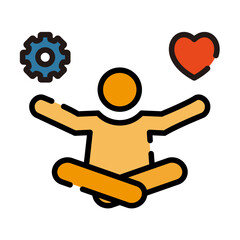 Mental health colored icon. Anger management illustration.