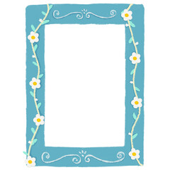 Obraz premium cute blue flowers photo frame clip art element