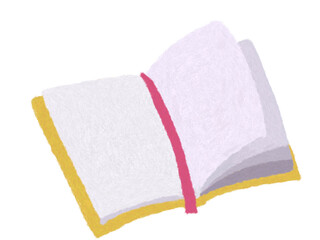 cute open book on white background