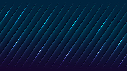 Obraz premium Diagonal Dark Blue Stripes with Neon Light Accents Abstract Background