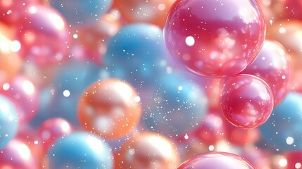 Colorful Pastel Floating Objects in Soft Background