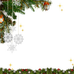 christmas background with holly and berries