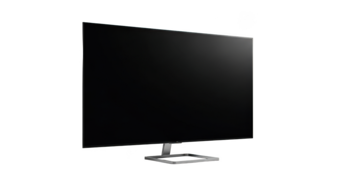 Black computer monitor isolated on transparent background