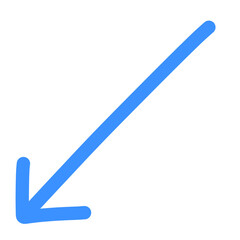 blue hand drawn simple arrow