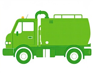 Green Tank Truck Illustration - Transportation and Industrial Vehicle.