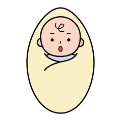 驚いている赤ちゃんのイラスト