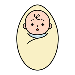 疑問を抱く赤ちゃんのイラスト