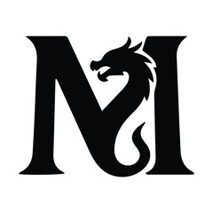Premium Dragon M Letter Emblem