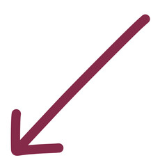 maroon hand drawn simple arrow