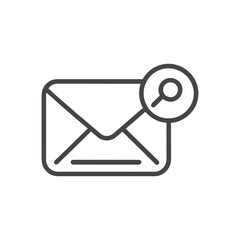 an icon representing an email search function. 