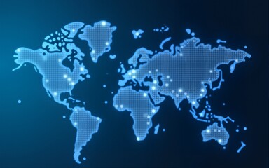 Obraz premium Health care medical science with icon digital technology world concept modern business. innovation, treatment, medicine. abstract about hi tech future blue background and medical research. vector.