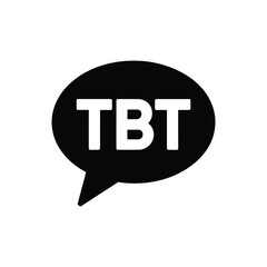 Black speech bubble with white tbt text for throwback thursday social media