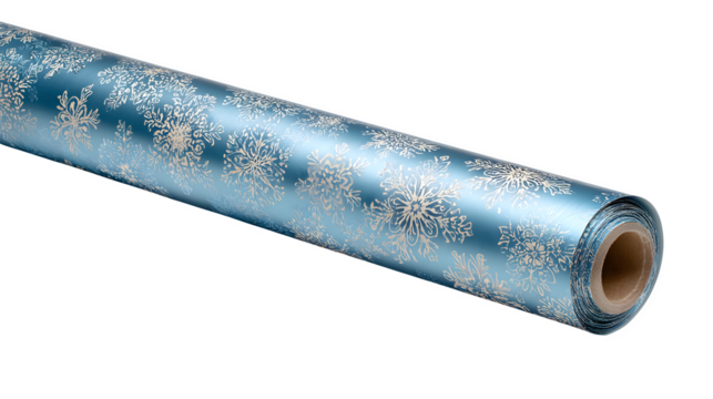Teal and Gold Floral Wrapping Paper, isolated on transparent background