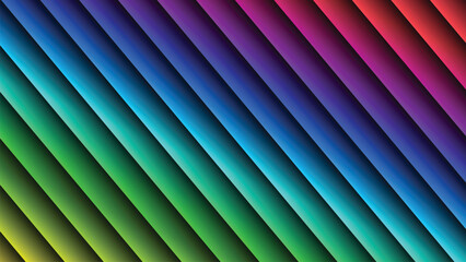 Vibrant Rainbow Diagonal Stripes Abstract Gradient Background with vector illustration