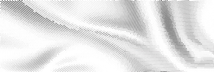 Wavy gradient halftone dots pattern texture background
