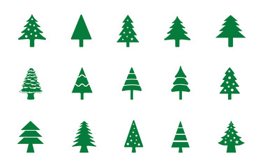 Christmas tree icon set, Christmas icon, Christmas tree illustration, Christmas tree svg. 