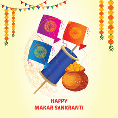 Creative Indian Festival Designs: Happy Makar Sankranti, Kite Flying, and Harvest Vector Posters.