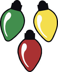 Three Colorful Bulbs
