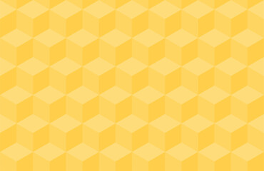 Seamles three dimensional yellow cubic pattern for background.