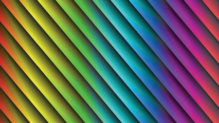 Vibrant Rainbow Striped Geometric Abstract Design Pattern Isolated background