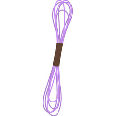 Purple Whisk with Brown Handle on a Transparent Background
