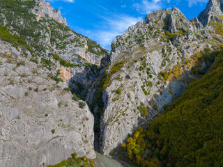 Albania mountains landscape Holta canyon drone view