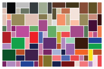 Varied rectangular and square shapes creatively fill space in abstract pastel color block pattern