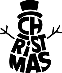 Christmas Typography Snowman