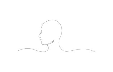 Minimalist Continuous Line Drawing of Woman’s Silhouette Profile