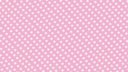 Pink background with cherry blossom pattern arranged in parallel lines, floral design, decorative motif