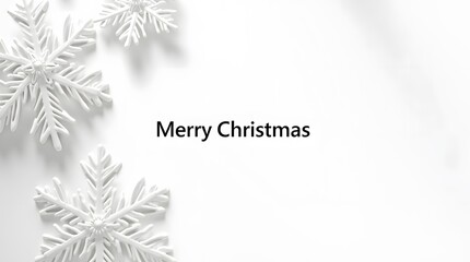 Fototapeta premium Theme Merry Christmas wishes with delicate snowflakes on a clean white background